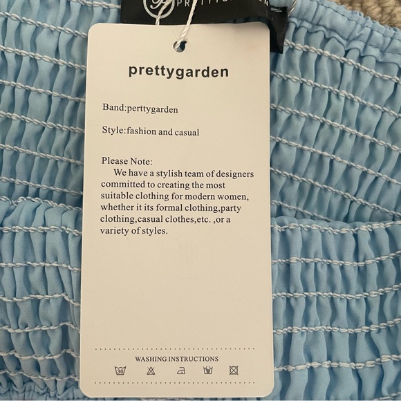 NWT PrettyGarden Blue Puff-Sleeve Ruffle Dress Size S - Picture 13 of 15